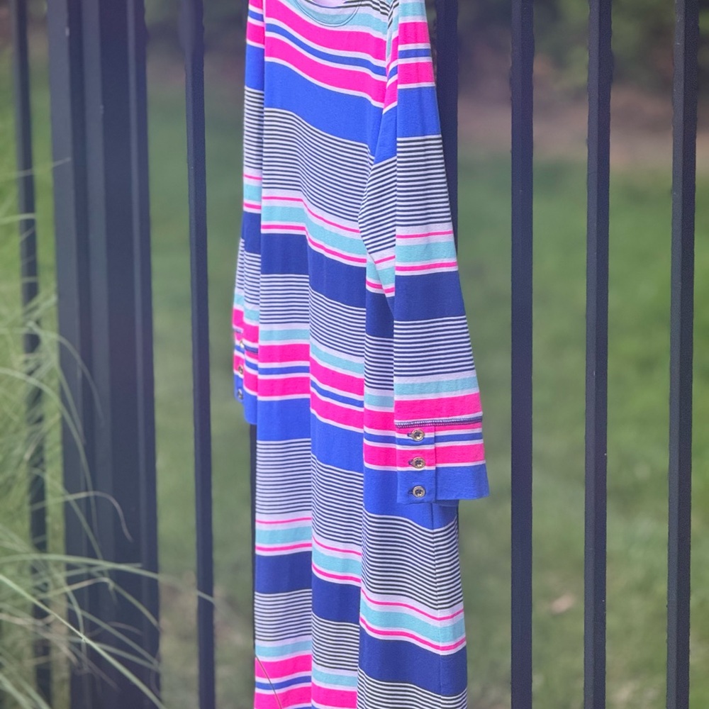 Lilly Pulitzer Pink and Blue Raglan Sleeve Dress - Picture 4 of 4